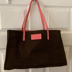 Kate Spade brown and pink cloth purse